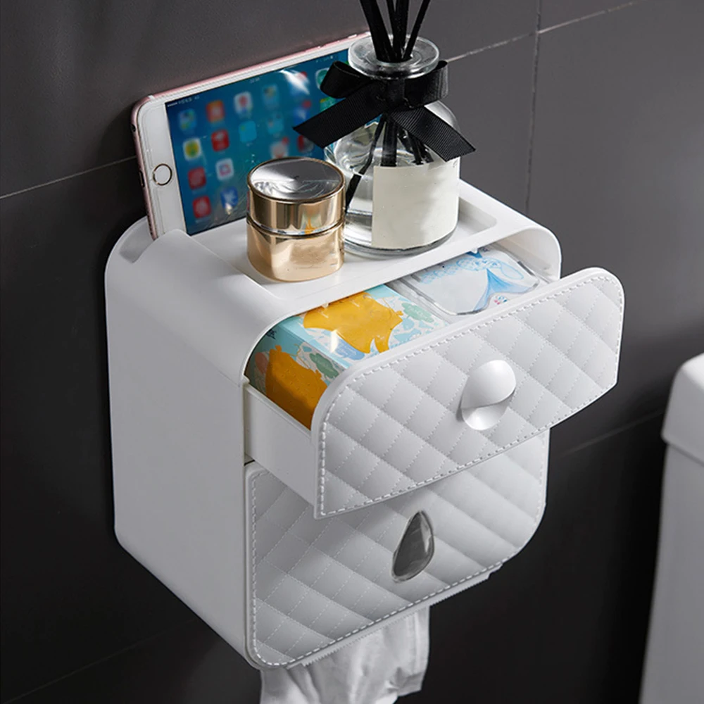 

Bathroom Wall-Mounted Paper Towel Dispenser With Storage Box Coreless Toilet Tissue Box Extraction Dispenser Paper Towel Holder