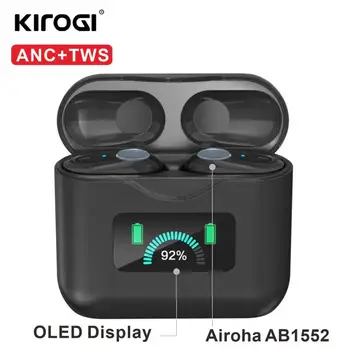 

ANC TWS Bluetooth Wireless Earphones Active Noise Cancelling Cancellation Earbud LED Display bluetooth in-Ear Earphones AB1552