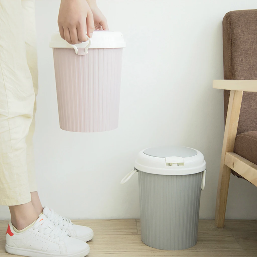 

Waste Bins Pressing Cover Type Kitchen Trash Can Sitting Room Toilet Corner Dustbins Cleaning Accessories 8.5L/11.5L A15