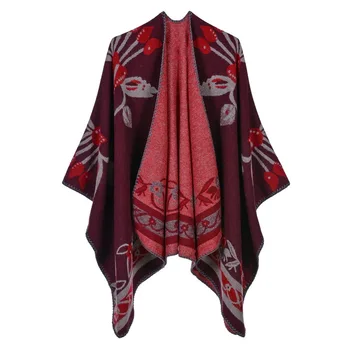 

Hijab Special Offer Women Adult Polyester Acrylic Pashmina Winter New Flower Like Shawl Popular In Europe And America 2019