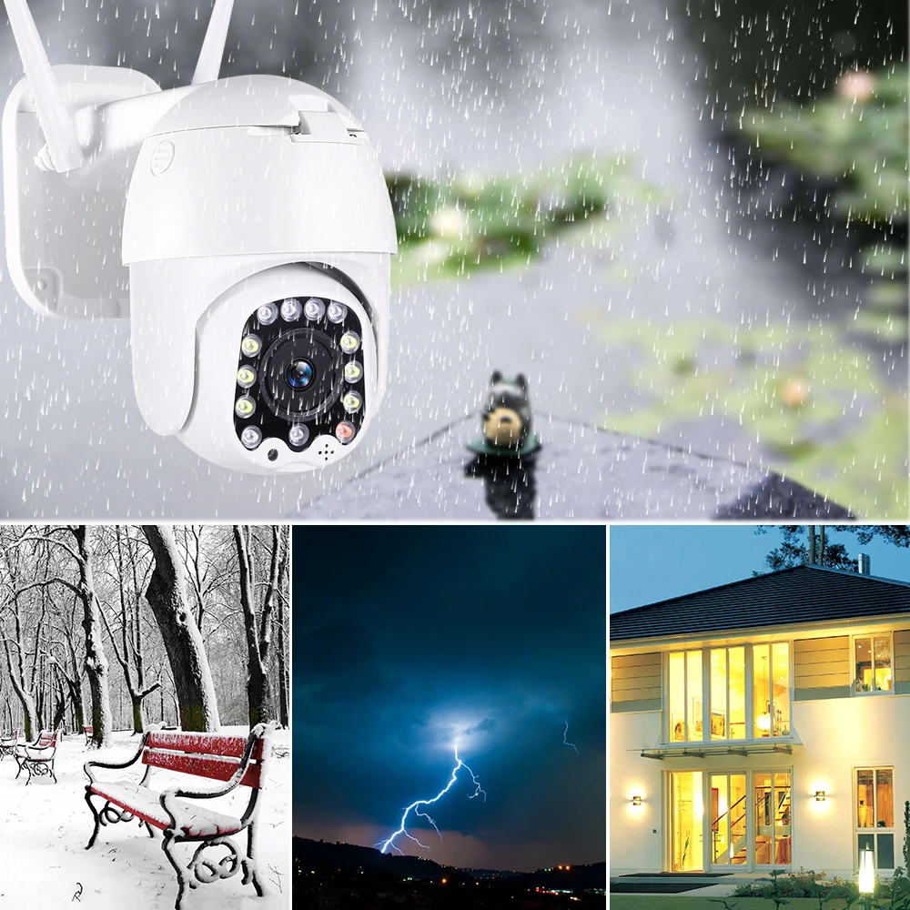 USAFEQLO 1080P WiFi IP Camera PTZ 3.6mm Speed Dome Camera Outdoor Waterproof 2mp CCTV Surveillance 2 Way Audio Onvif