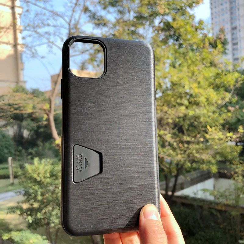 Чехол для телефона iphone11 pro max можно положить карты портативный защитный рукав анти-осень простой мужской xs max - Цвет: Черный
