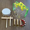 Log Percussion Instrument Set Toy Wooden Sand Hammer Drum Double Sound Tube Beginner Music Teaching Aids For Preschool Children 4