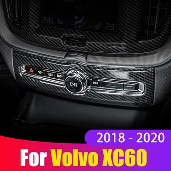 

ABS Carbon fiber Car Interior Control Audio Adjustment Knob Panel Trim Cover Sticker For Volvo XC60 2018 2019 2020 Accessories