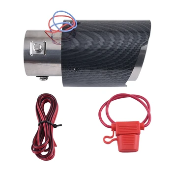 

Speedwow Universal Car Exhaust Tip Muffler Pipe Led Red Blue Light Car Modified Single Outlet Exhaust Pipe Tail Throat