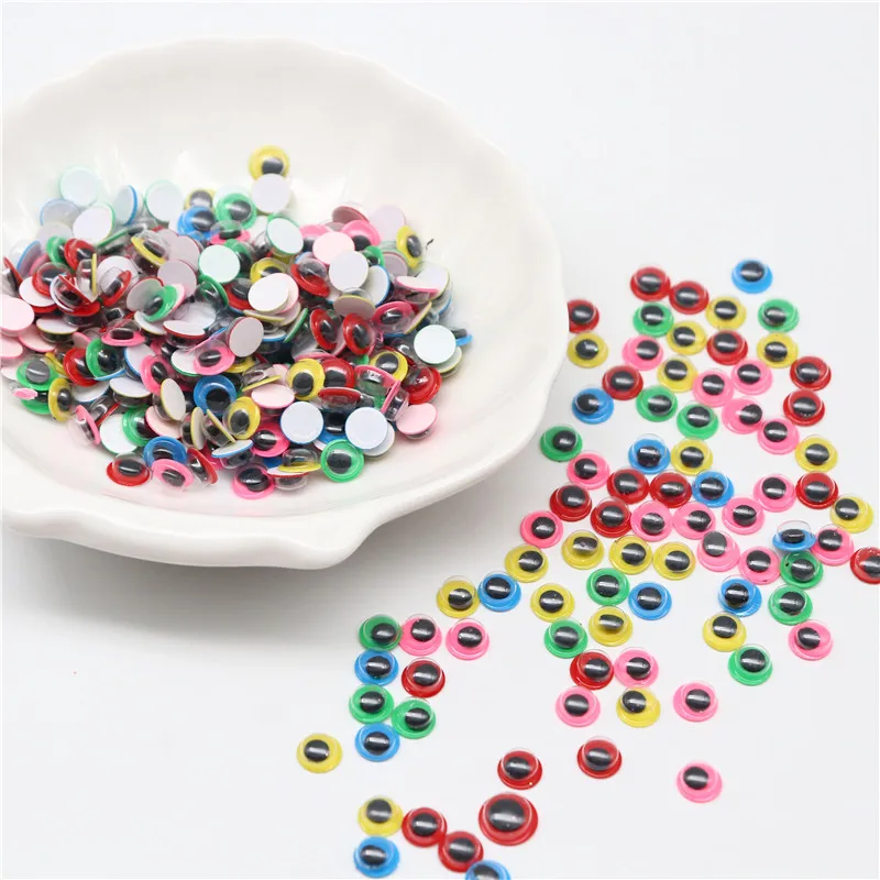 Colorful swing eyes googly doll eyes plastic toy eyes doll eyes Wiggle Eye Round Moving Wiggly Wobbly Googly Eyes 6/8/10mm for Toy Garment Eyes Dolls Parts DIY Crafts Accessories