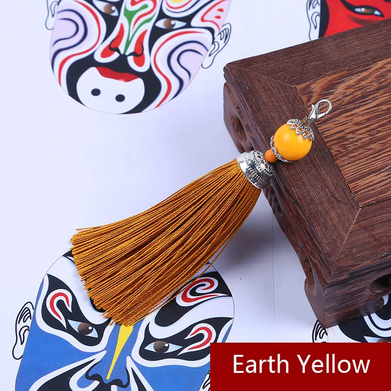 Earth Yellow 5 шт./лот, 14 цветов, подвески из полиэстера с кисточками, подвески с застежками-омарами, кисточки для самостоятельного изготовления сережек, ювелирных изделий - Цвет: Earth Yellow