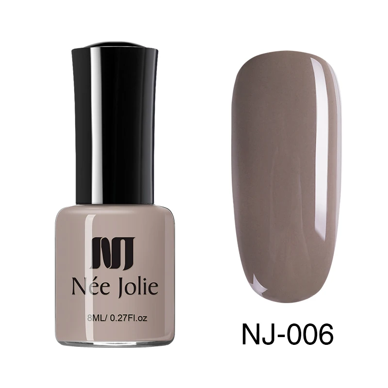 8ml NJ-006 Ни Джоли 8 мл 3,5 серый розовый цвет лак для ногтей 70 Цвета полу-прозрачная; Нейл-арт лак телесного цвета продолжительный блеск для ногтей дизайн - Цвет: 8ml NJ-006
