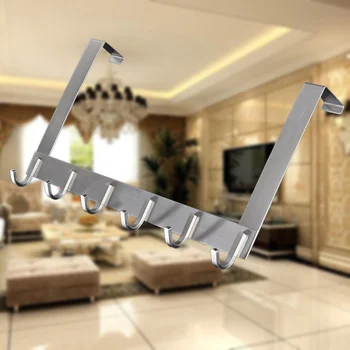 

1pc Behind Door Hook Heavy Duty Over The Door Stainless Steel Coat Towel Clothes Robe Rack for Bathroom Closet Hotel Bedroom