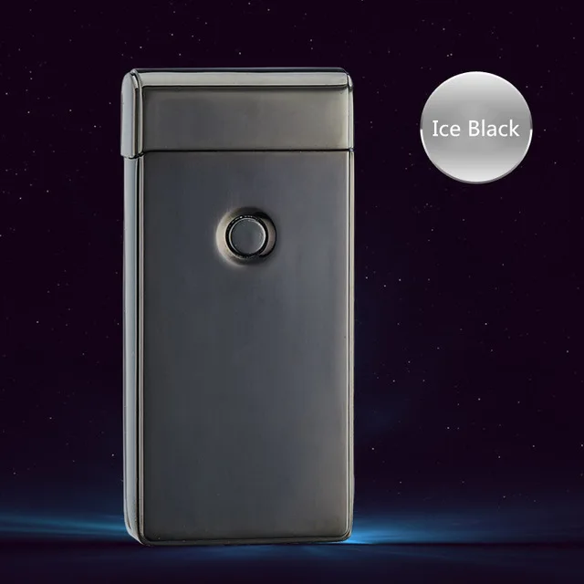 Ice Black Двойной Импульсный крест Arc USB Зажигалка перезаряжаемая прикуриватель ветрозащитная электронная беспламенная электрическая сигаретная плазма зажигалки - Цвет: Ice Black