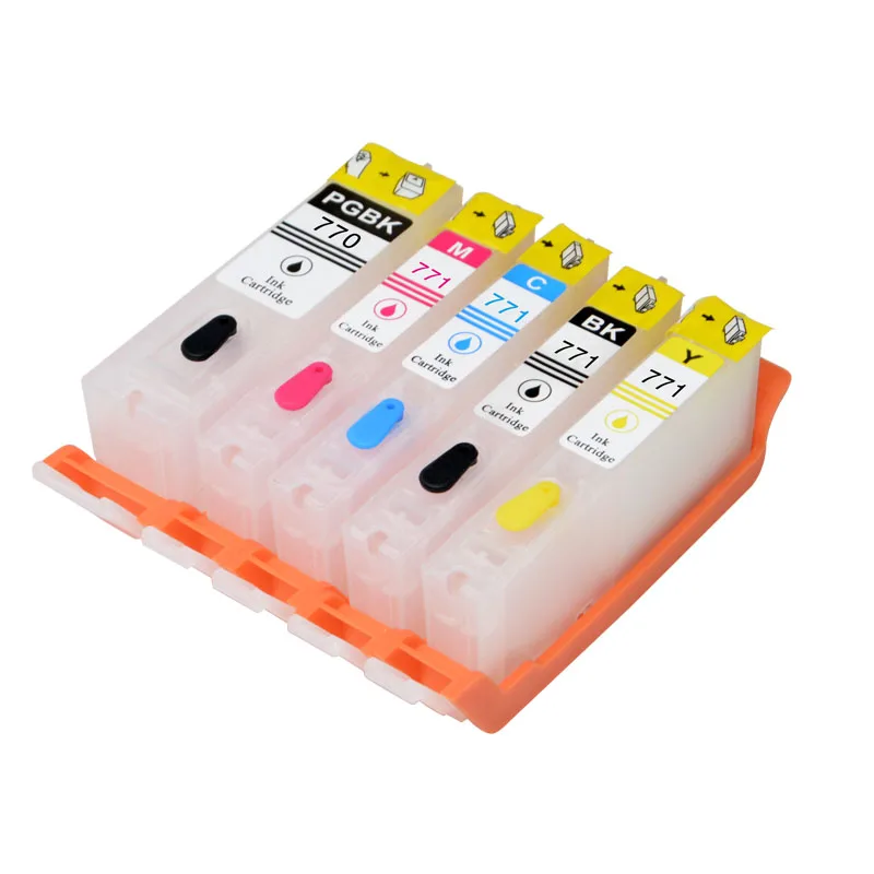 5 шт. PGI-770 CLI-771 многоразовые картриджи для canon MG5770 MG6870 TS5070 TS6070 TS8070 с чипом ARC для canon 770 PGI770