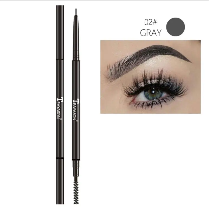 Двухсторонняя ручка для бровей водонепроницаемый стойкий для бровей контур и заполняет карандаш для бровей для макияжа глаз - Цвет: HG1208A2