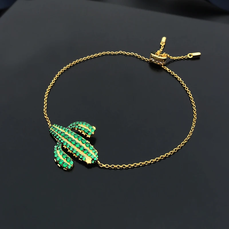 Бренд zoziri 925 стерлингового серебра Монако, ювелирные изделия Браслет С КАКТУСОМ для женщин Регулируемый размер летние кактусы Браслеты mujer подарок для девочек