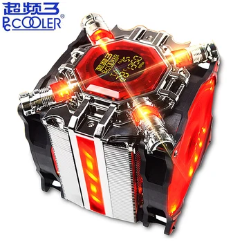 

Pccooler S1211 5 Heatpipe CPU Cooler Radiator Heatsink 12cm Red LED PWM Fan For Intel 115X 1366 AMD AM4 AM3 Computer CPU Cooling