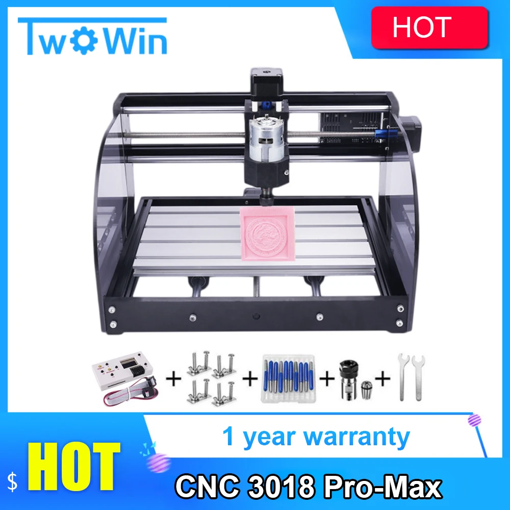 

CNC 3018 Pro Max Laser Engraver Wood Router GRBL DIY 3 Axis Milling Engraving Machine PCB PVC Crave Cuting Mini 2 in 1 Machine