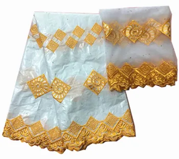 

New Arrival Stone African Bazin Riche brocade Fabric With Embroidery Lace Tissu Bazin Riche Dress Material Nigerian Gele Headtie