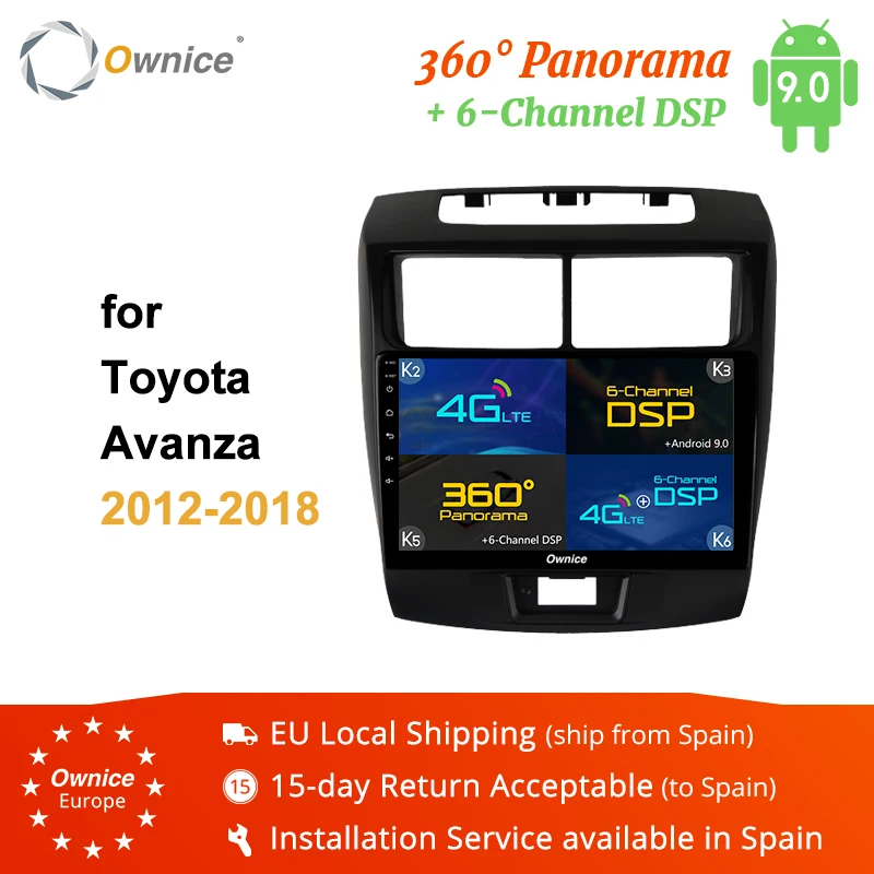 Ownice 4 Гб + 64 ГБ Android 9 0 4G DSP 360 панорамная оптическая Автомобильная Радио k3 k5 k6 для Toyota