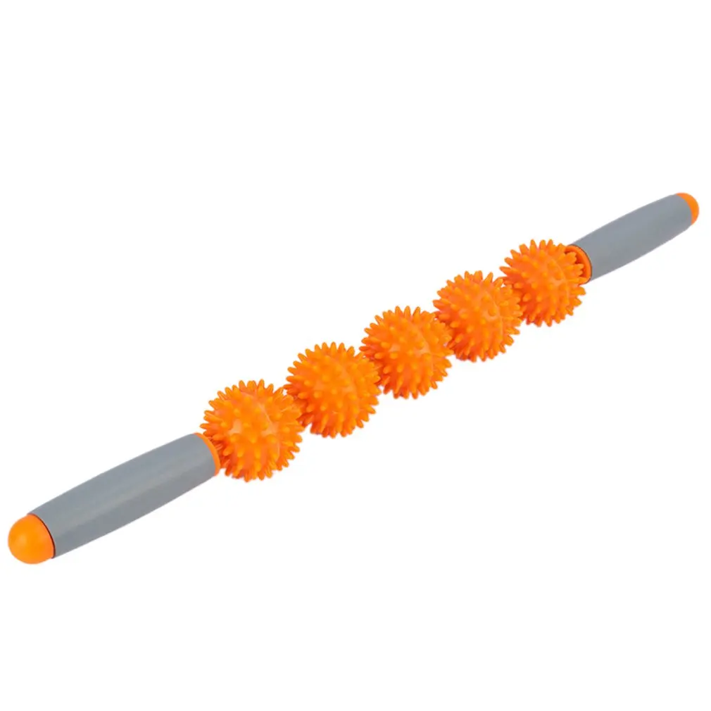 5 Ball Ladies Massage Stick Muscle Relaxation Yoga Fascia Stick Hedgehog Meridian Health Care Equipment 1 5 Ball Ladies Massage Stick Muscle Relaxation Yoga Fascia Stick Hedgehog Meridian Health Care Equipment 2