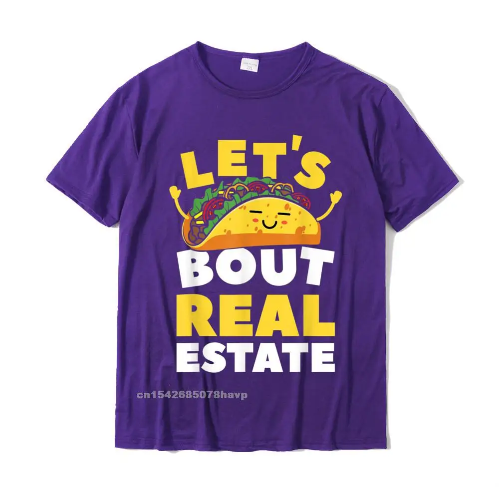 Slim Fit Summer All Cotton O Neck Tops T Shirt Short Sleeve Cool Top T-shirts High Quality Custom T Shirts Wholesale Lets Taco Bout Real Estate T-Shirt Broker Realtor Shirt__1087. purple
