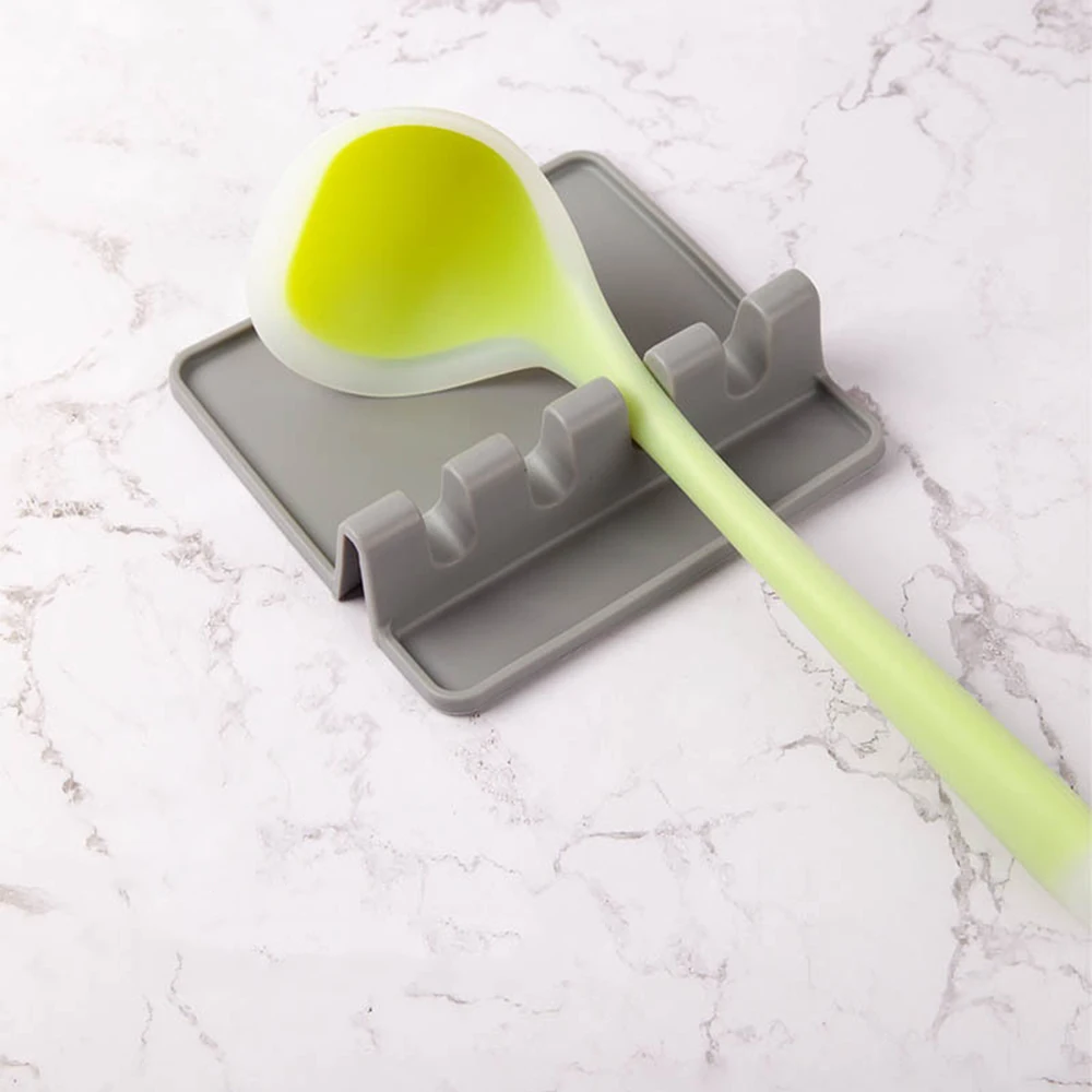 Long Handle Silicone Soup Spoon Kitchen Non-Stick Large Food Spoons Ladle Heat Resistant Soup Scoop Home Cooking Utensils Tool