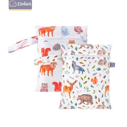 Elinfant mini bolsa de fraldas de bebê, mochila de fraldas de bebê seca e molhada, 18*25cm, à prova d'água, lavável, reutilizável