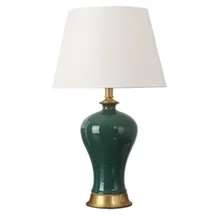 Американский стиль, элегантная Зеленая Керамическая Настольная лампа для спальни, прикроватная, для гостиной, фойе, для учебы, для чтения, ночной Светильник 190119