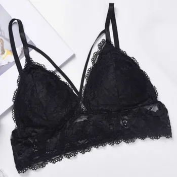 

Sexy Deep V Floral Lace Bras Bralette Intimates Thin Belt Lingerie Wirefree Seamless Underwear soutien gorge femme biustonosz