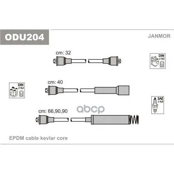 Высоковольт.Провода Ком Кт Janmor арт. ODU204