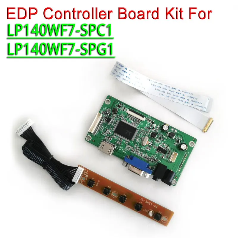 Для LP140WF7-SPC1 LP140WF7-SPG1 1" HDMI+ VGA дисплей Контроллер плата привода WLED EDP 30 контактов панель ноутбука ПК 1920*1080 DIY kit