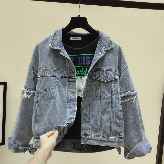 Unique Denim Jacket Pants Style Ripped JKP4545