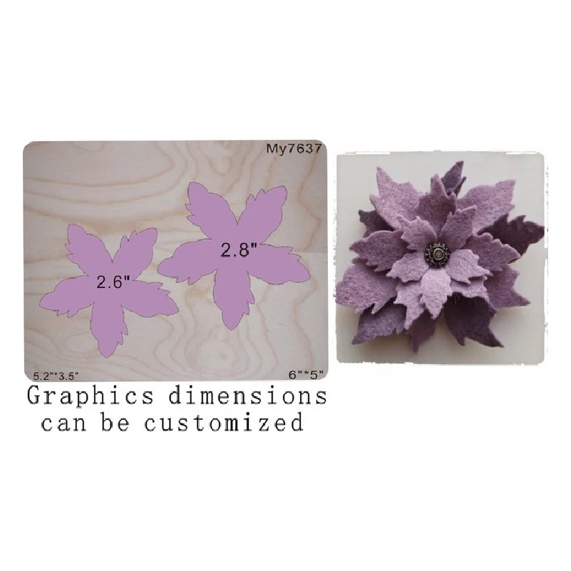 

Five Petals Flower Wooden Die Cutting Dies Suitable for Common Die-cutting Machines in the Market