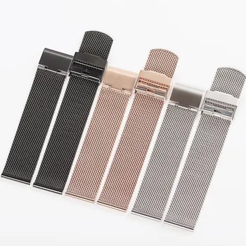 

Hot Sale Milanese Loop For Apple Watch band strap 12mm Stainless Steel Link Bracelet wrist watchband magnetic buckle