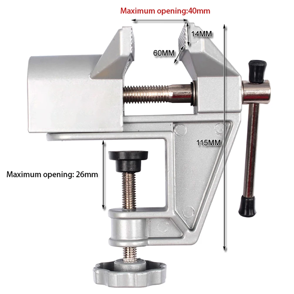 Bench Vise Universal Machine Mini Fixed Repair Tool Aluminium Alloy Table Vice Fixed Jaw Screw Firmly Hand Tools