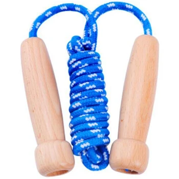 

Children's Skipping Rope Adjustable Wooden Handle Skipping Rope Indoor Fitness Equipment