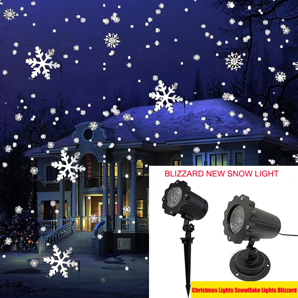 IP65 движущийся Снег Открытый рождественский снежинка лазерный светильник прожектор с эффектом снегопада сад лазерный проектор лампа для новогодних вечерние Декор