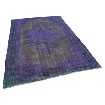 

193x281 Cm Purple Handmade Over Dyed Rug-6x9 Ft