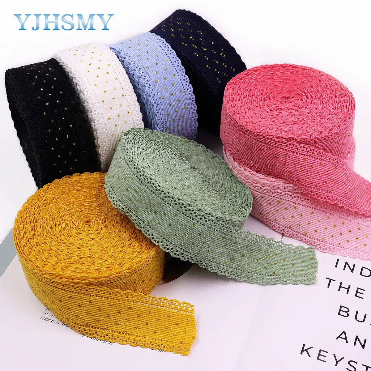 5 Yards Corduroy Lace Ribbon Gold Dots Ribbons 1-1/2'' for Sewing Crafts Hair Bow Clip Making Gift Wrapping Accessories Wedding Ribbon Decoration Ribbon Supplies Wrapping Ribbon Sewing Ribbon Lace Trim Ribbon