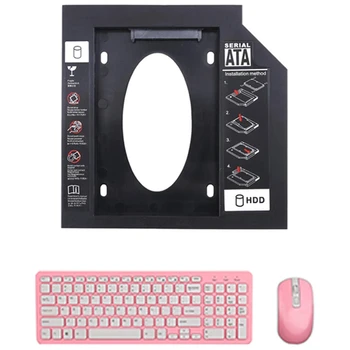 

9.5mm Notebook Laptop Pc Cd Driver Slot Hdd Ssd Holder Bracket & 2.4G Optical Wireless Keyboard Mouse Kit