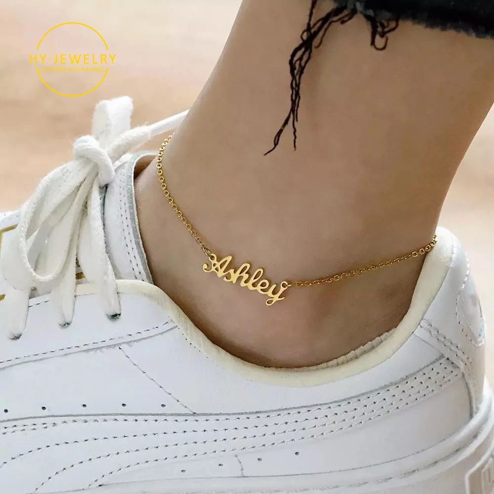 Personalized Name Anklet Customized Nameplate Name Anklet For Women