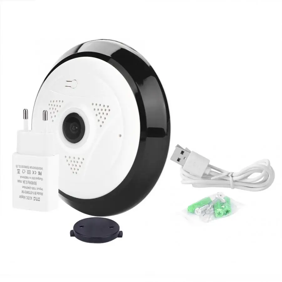 360 градусов Двусторонняя аудио панорамная 1080P Wifi камера Умный датчик безопасности камера JS
