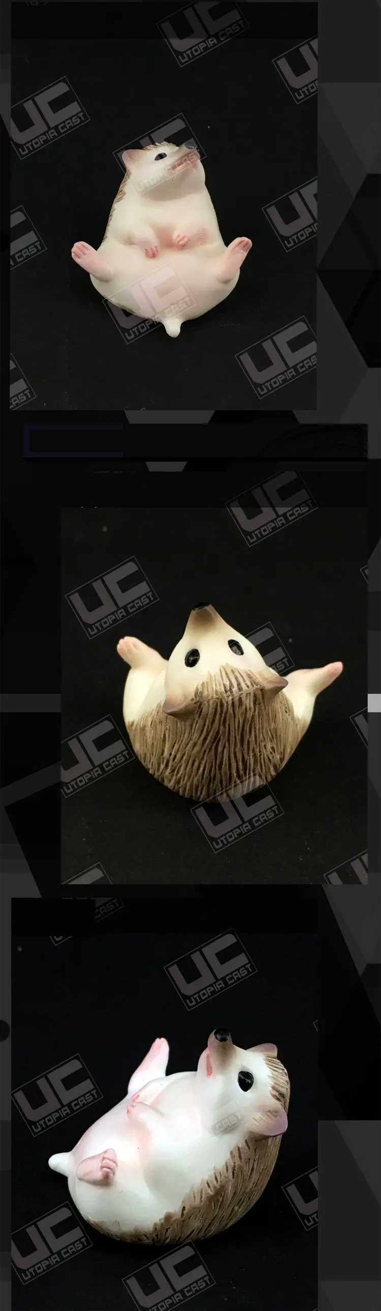 Kawaii 9 см Высота 6 шт. набор животных хомяк морской Ежик миниатюры моделирование Неокрашенный DIY сборка статическая Смола Модель наборы
