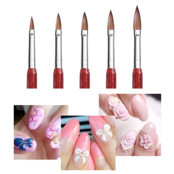 

Nail Brush Wooden Handle Portable Mink Hair Manicure Pen Nails Art Accessory