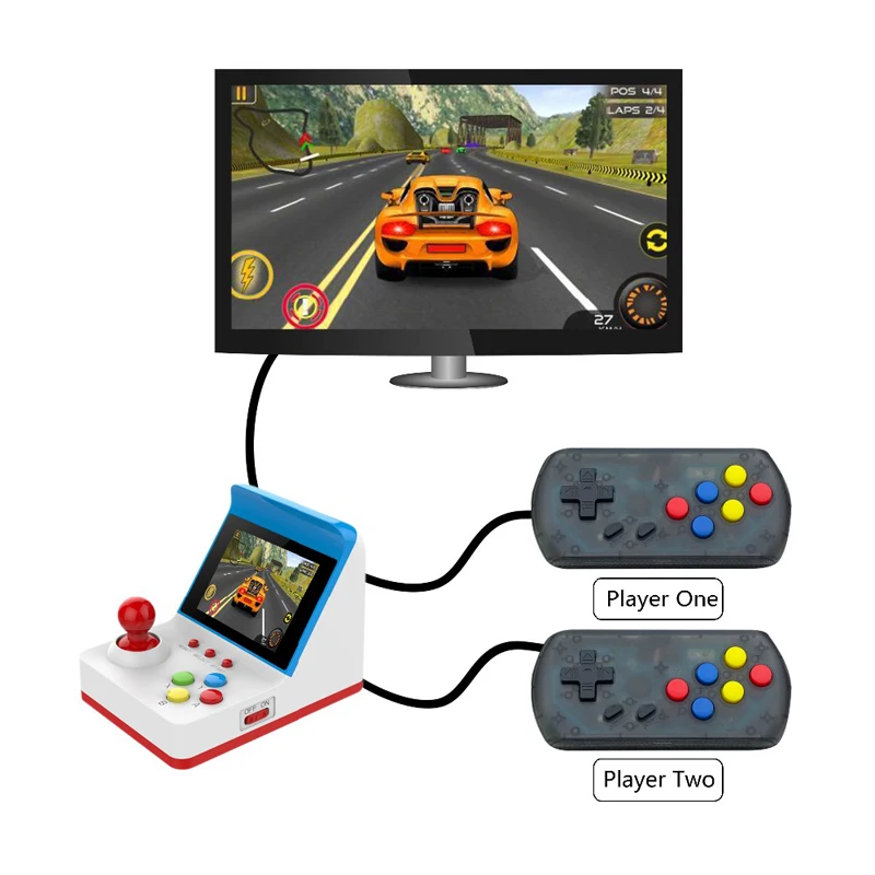 POWKIDDY A6 мини аркадная видео игровая консоль детский подарок toys8-bit портативная игровая консоль поддержка ТВ встроенные 360 Ретро игры