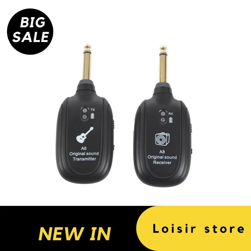 

UHF Guitar Wireless System Transmitter Receiver Built-in Rechargeable