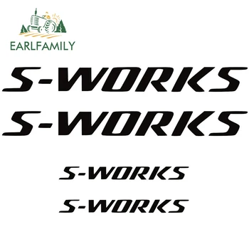 

EARLFAMILY 15cm 4x Pegatinas Car Sticker Vinilo S-works Bike JDM Vinyl Decal Car Styling Accessories Black/Sliver