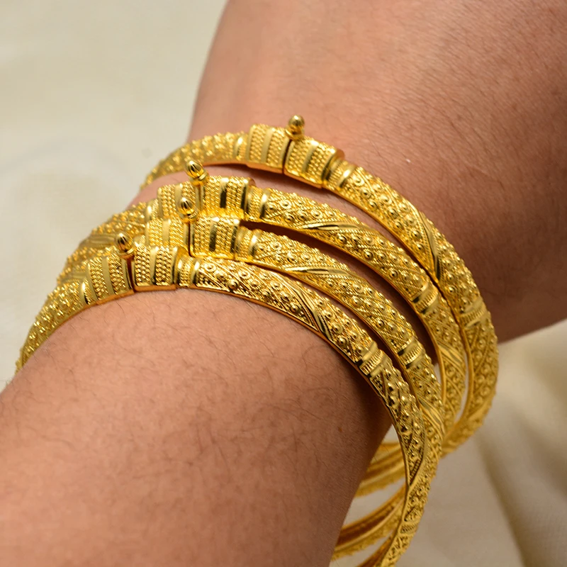 24K Дубай, роскошные королевские короны золотого цвета, ювелирные изделия, большие браслеты для женщин, эфиопские браслеты, средние арабские штаты, вечерние, свадебные подарки