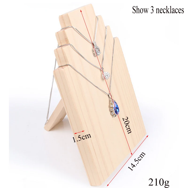 Fashion Wooden Jewelry Necklace Display Stand Jewelry Pendant Window Display Show 3 Necklaces Ornaments  Jewelry Shooting Props