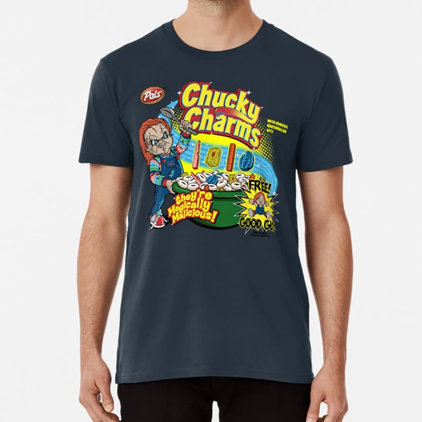 Camiseta Chucky Charms horror cereal parodia muñeca divertido juego de niños chucky|Camisetas| AliExpress