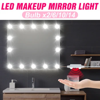 

Hand Sweep Dimmable Vanity Light USB 12V Makeup Cabinet Mirror Lamp Bulb LED Hollywood Selfie Beauty Light LED Cosmetic Bombilla
