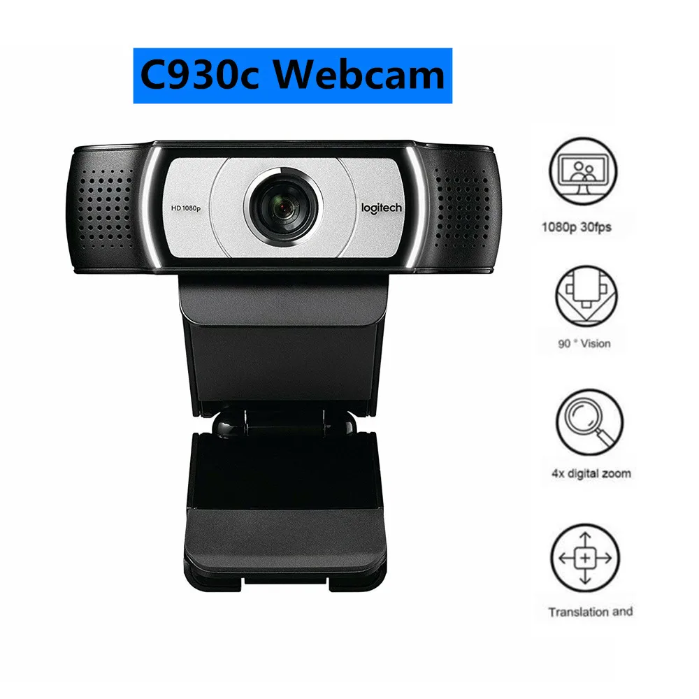 

Logitech C930c HD Pro Webcam Widescreen Video Meeting Recording 1080p Camera usb Desktop Laptop office Webcam Video chat cam